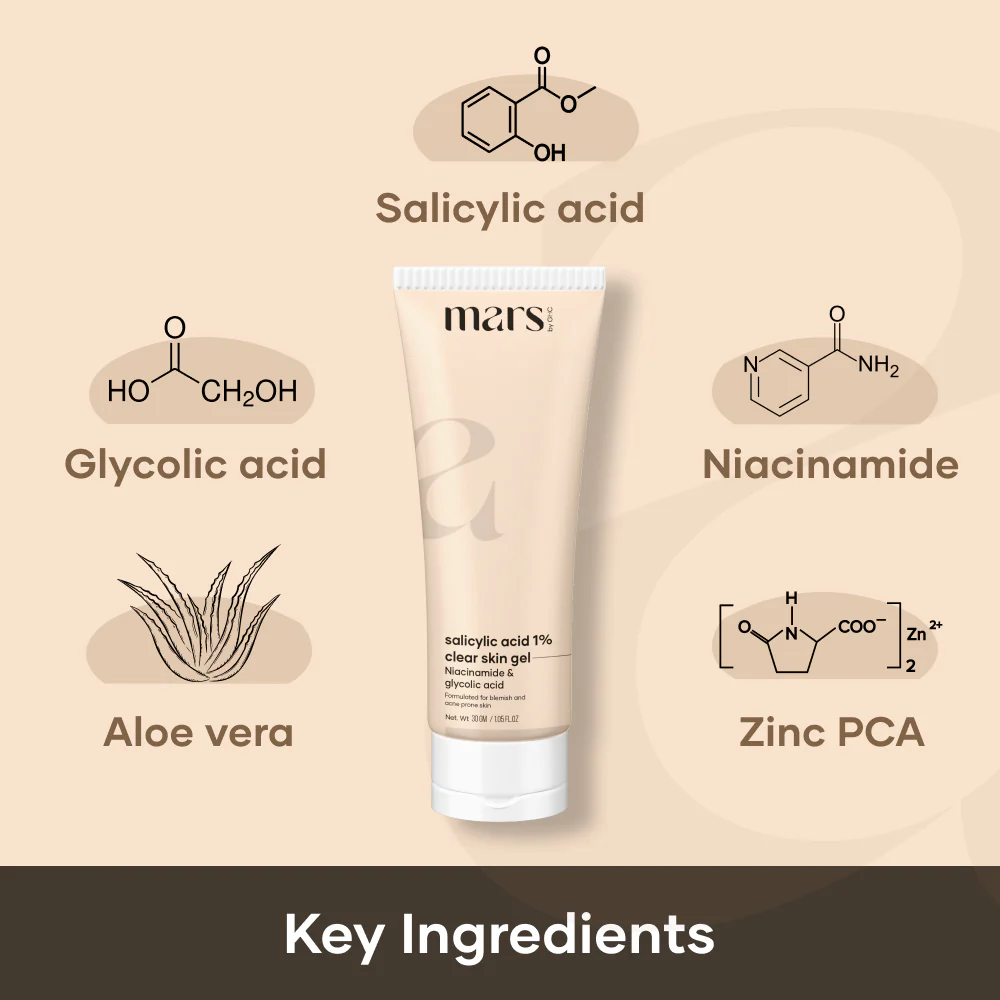 Salicylic Acid Clear Skin Gel: With Niacinamide, Glycolic Acid (AHA BHA) - Image 2