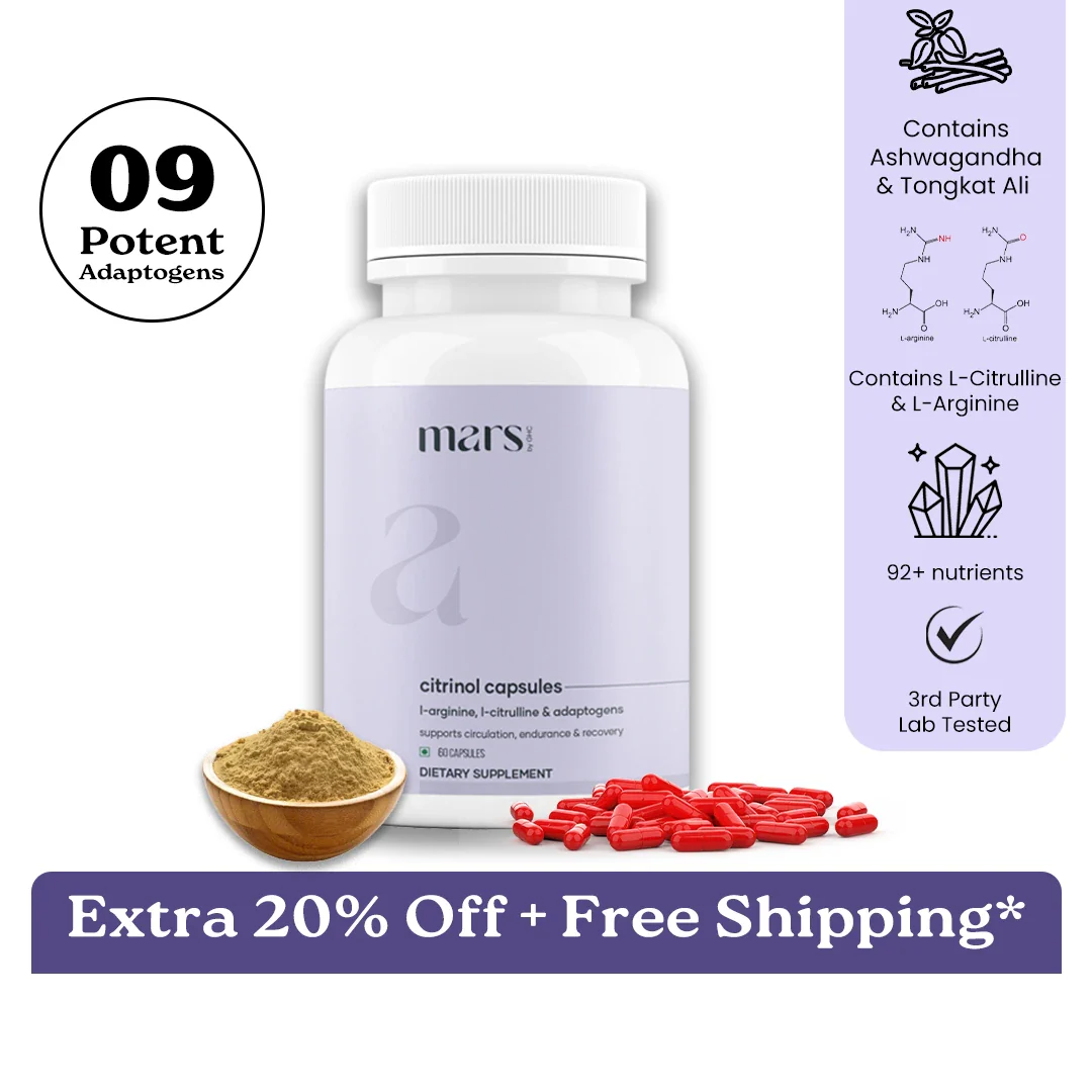 Mars Citrinol with L-Arginine, L-Citrulline & Adaptogens – Circulation, Endurance & Recovery Support (60N)