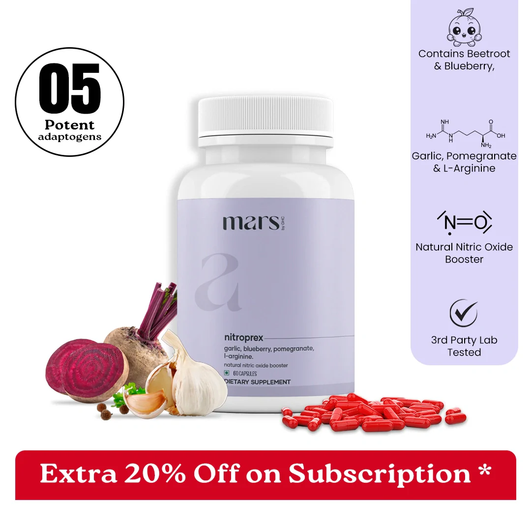 Mars NitroPrex – Natural Nitric Oxide Booster for Supercharge Blood Flow, Stamina & Performance