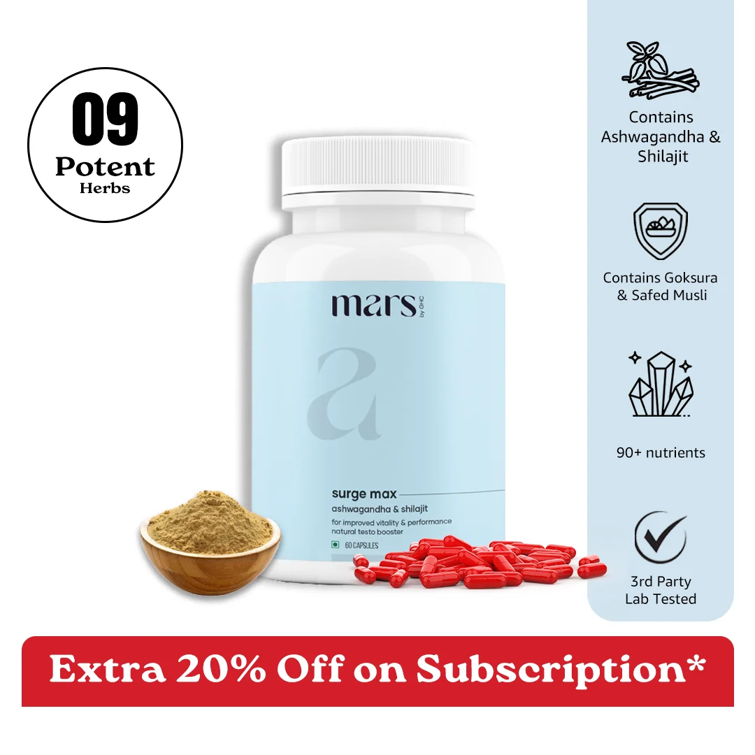 Mars Surge Max: A Natural Testosterone Support With Ashwagandha & Shilajit (60N)