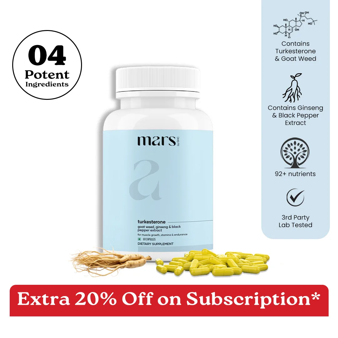 Mars Turkesterone Capsules: Powered with Goat Weed, Ginseng For Better T-Levels & Bedroom Game