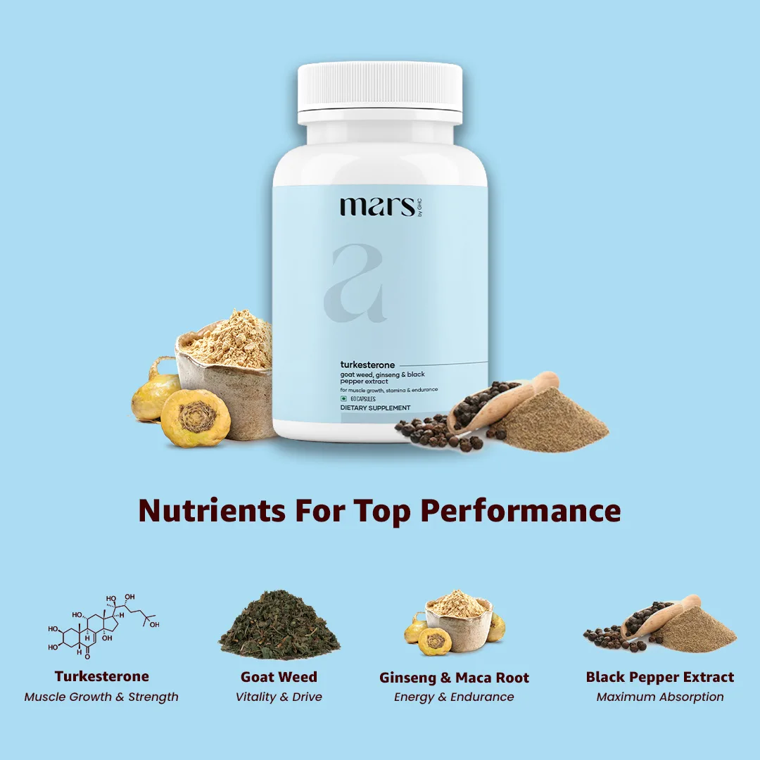 Mars Turkesterone Capsules: Powered with Goat Weed, Ginseng For Better T-Levels & Bedroom Game - Image 10