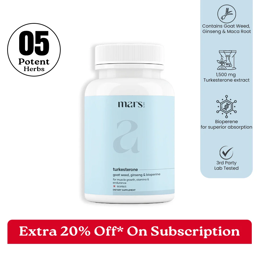 Mars Turkesterone Capsules: Powered with Goat Weed, Ginseng For Better T-Levels & Bedroom Game