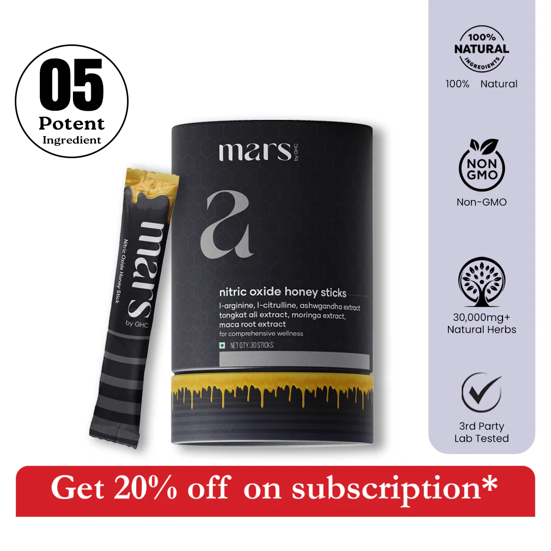 Nitric Oxide Honey Sticks for Energy, Endurance & Vital Strength with Ashwagandha, Maca Extract, Moringa, L-Arginine & L-Citrulline