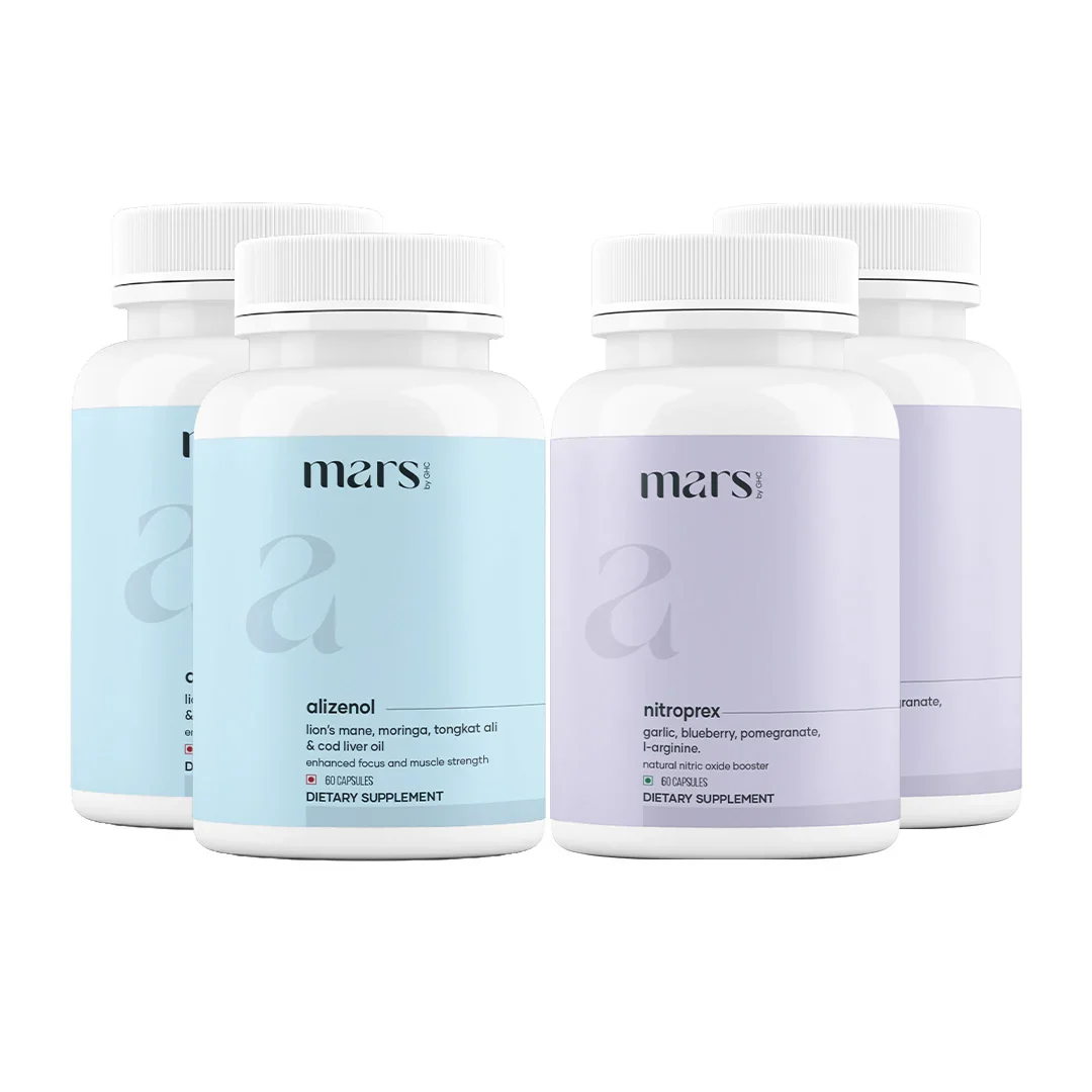 Mars SizeOMax Combo: Dual Action NitroPrex & Alizenol Stack for Blood Flow, Size & Performance - Image 2