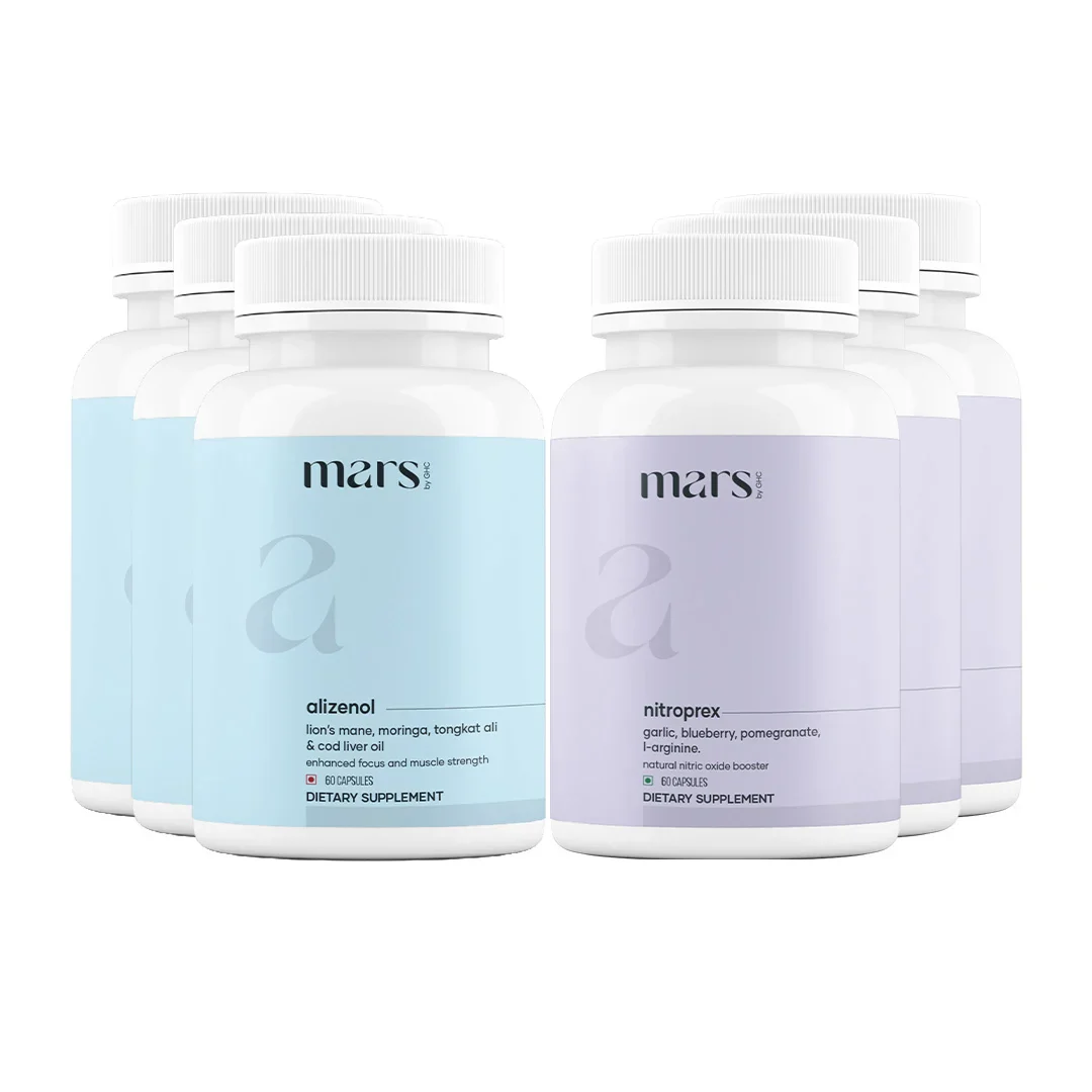 Mars SizeOMax Combo: Dual Action NitroPrex & Alizenol Stack for Blood Flow, Size & Performance - Image 3